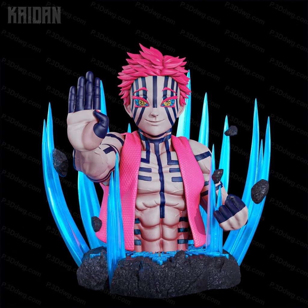 图片[2]-Kaidan 鬼灭之刃猗窝座半身像-P站图纸收藏馆