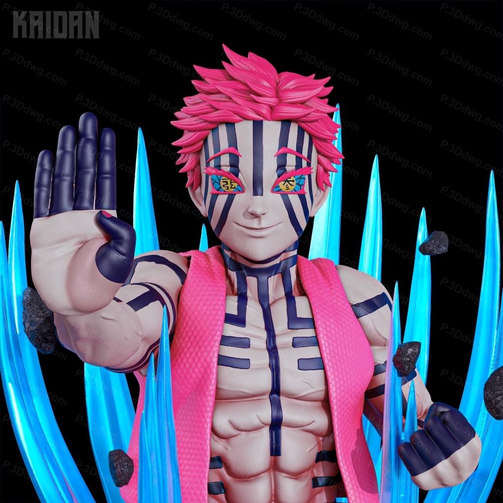 Kaidan 鬼灭之刃猗窝座半身像-P站图纸收藏馆