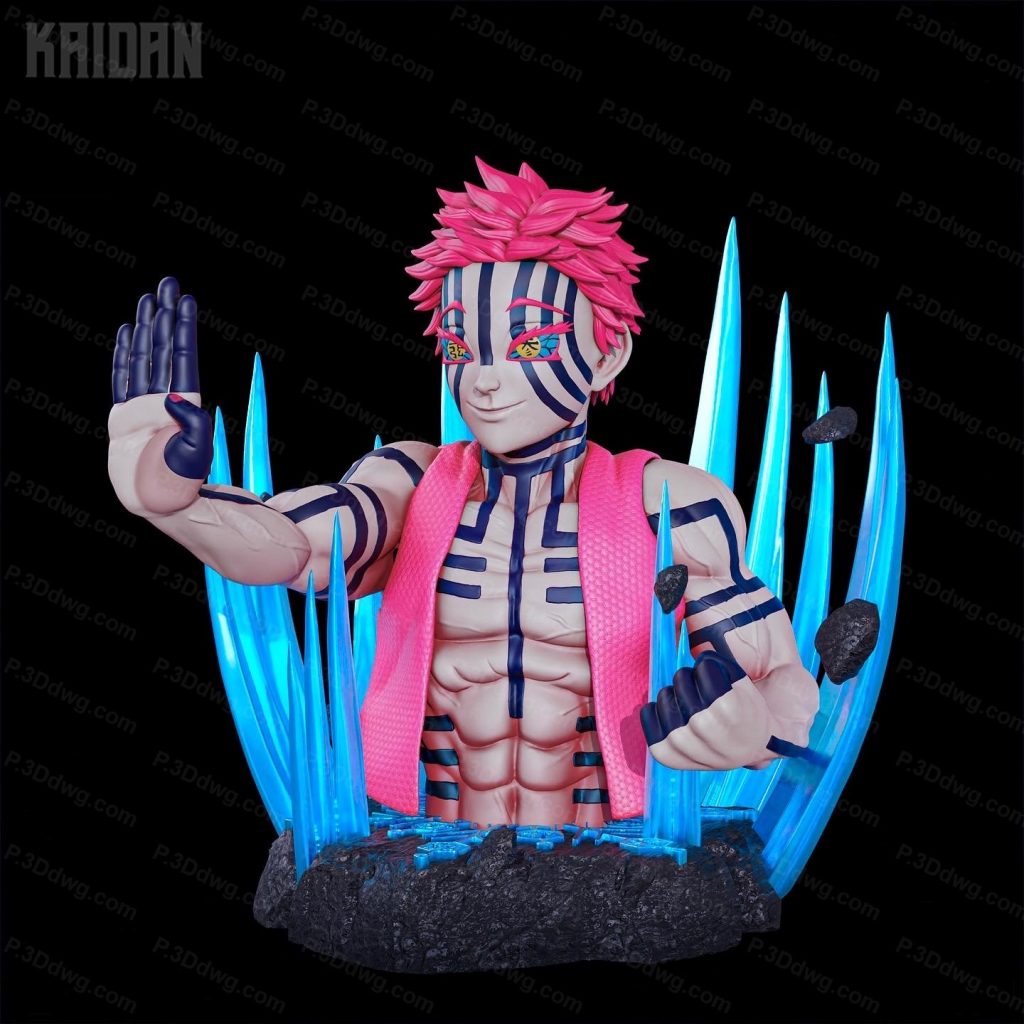 图片[3]-Kaidan 鬼灭之刃猗窝座半身像-P站图纸收藏馆