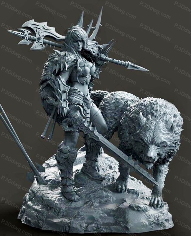 野蛮人女孩和狼-P站图纸收藏馆