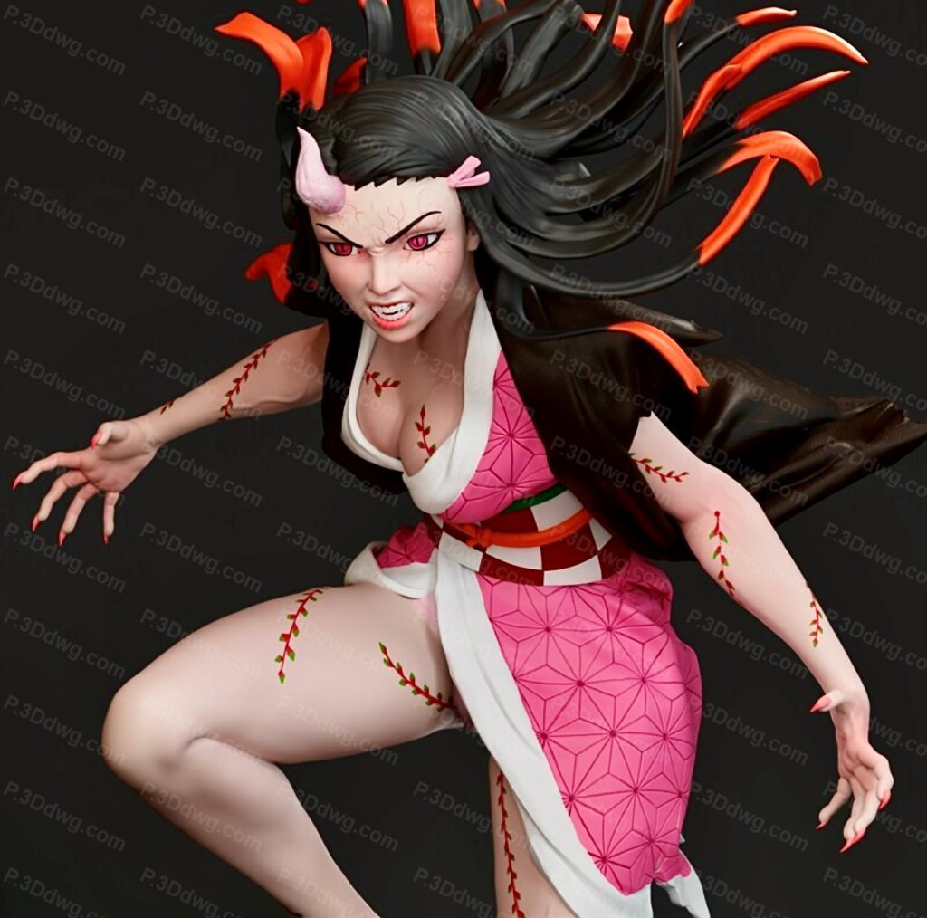 图片[2]-鬼灭之刃 灶门祢豆子-P站图纸收藏馆