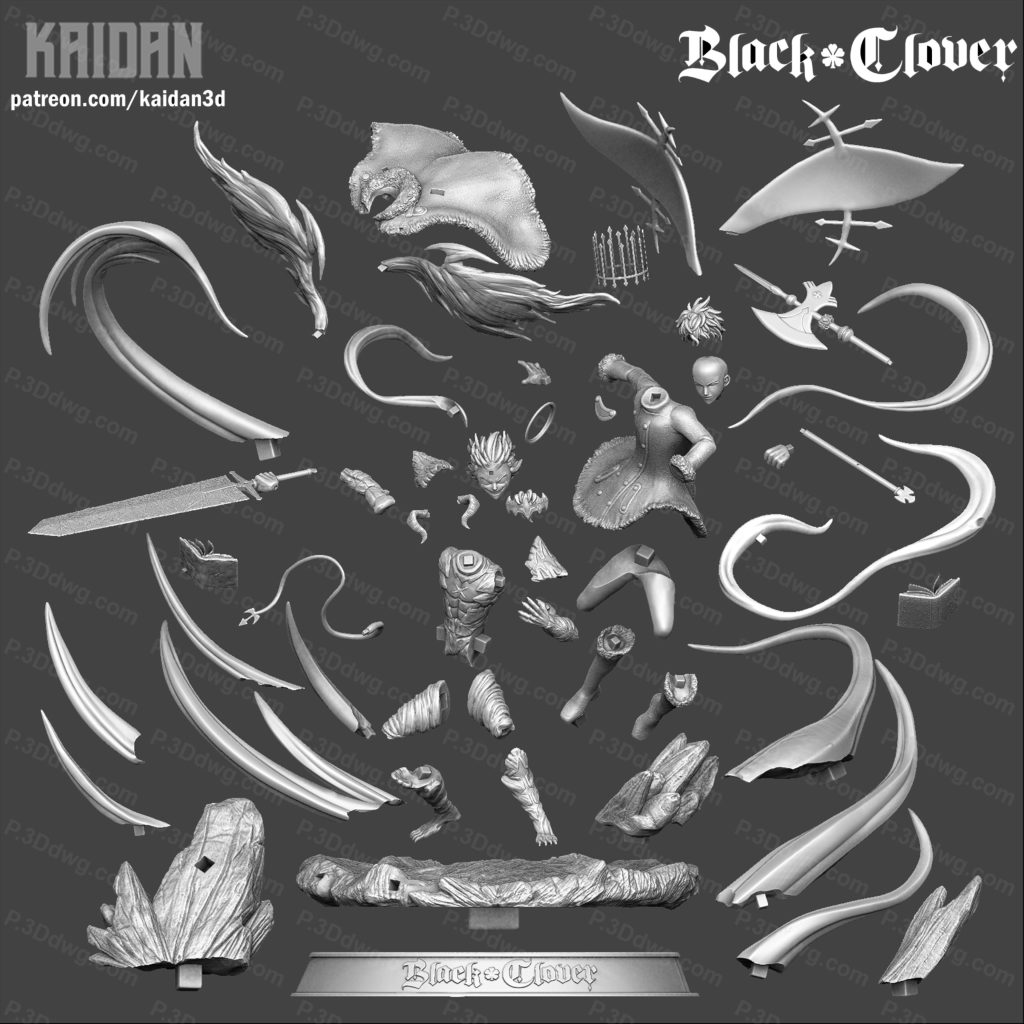 图片[3]-Kaidan 黑色四叶草阿斯塔和尤诺-P站图纸收藏馆