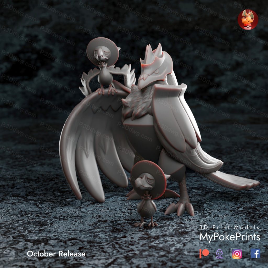 图片[4]-口袋妖怪 钢铠鸦和黑暗鸦-P站图纸收藏馆