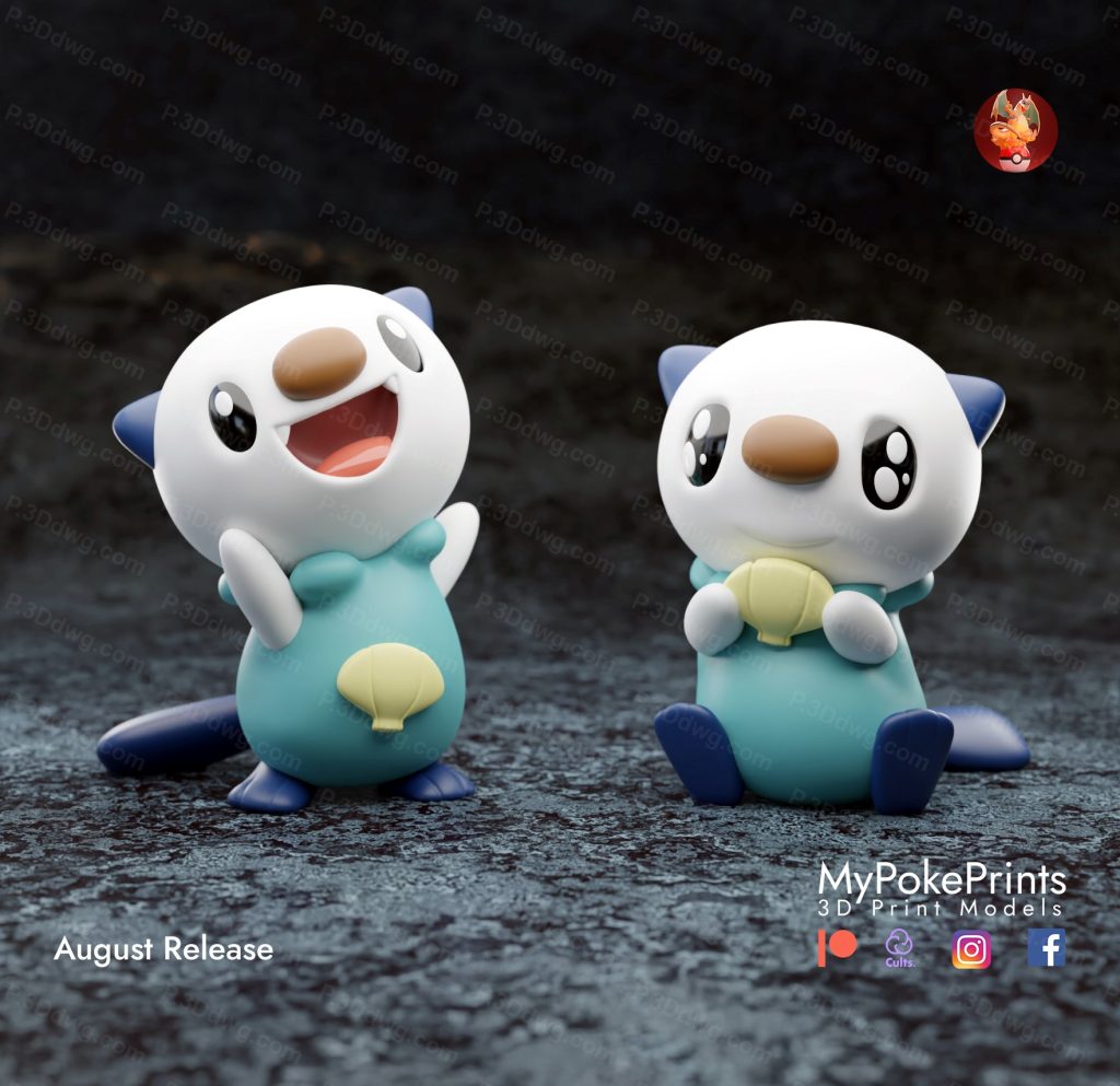 口袋妖怪 可达鸭和水水獭-P站图纸收藏馆