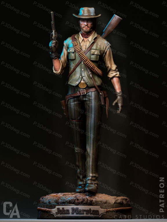 CA3D 荒野大镖客 约翰·马斯顿-P站图纸收藏馆