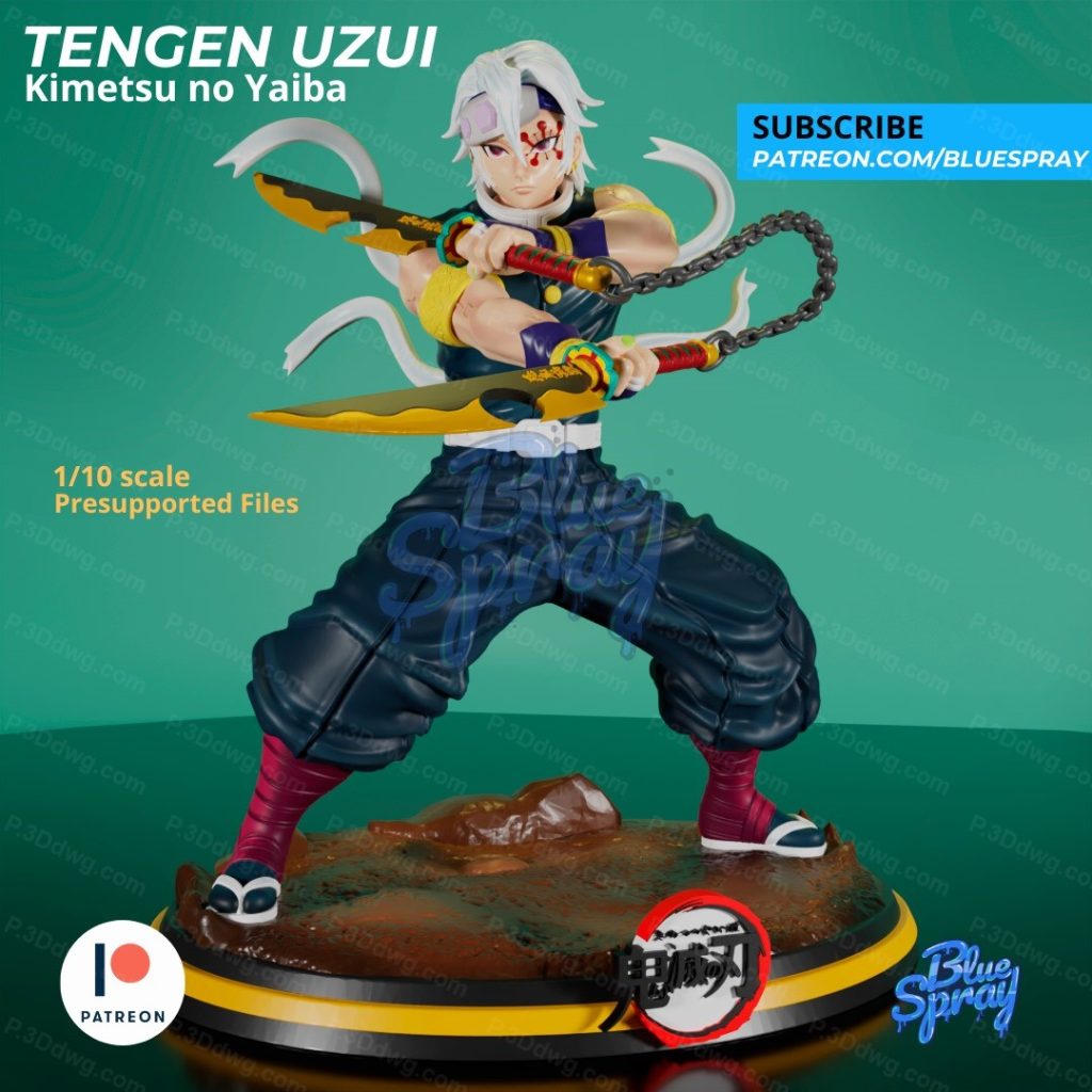 Blue Spray 鬼灭之刃 音柱·宇髓天元-P站图纸收藏馆