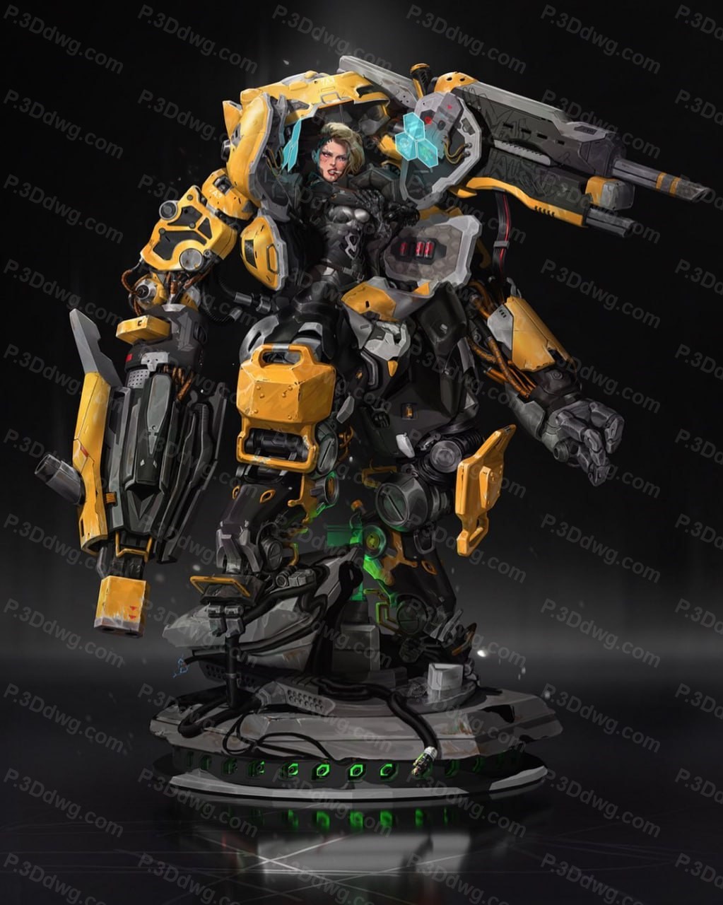 赛博朋克机甲女战士-P站图纸收藏馆