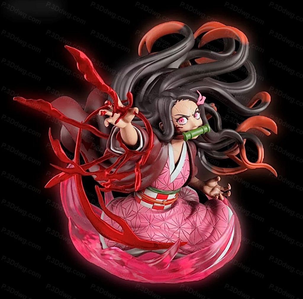 Kaidan 鬼灭之刃灶门祢豆子半身像-P站图纸收藏馆