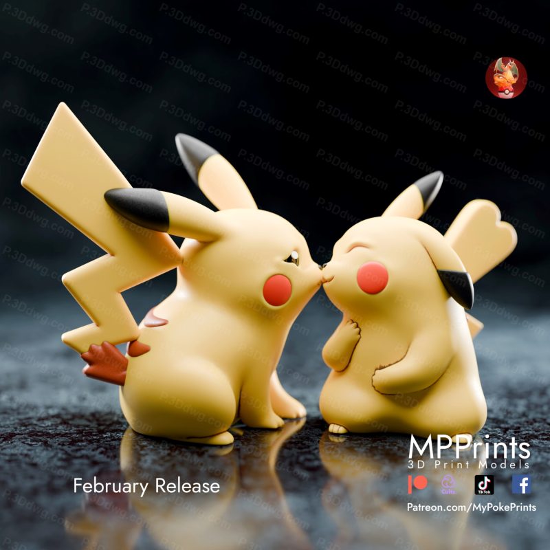 口袋妖怪 亲吻的皮卡丘-P站图纸收藏馆