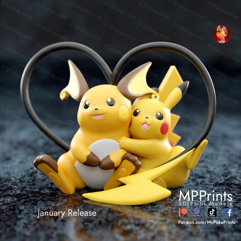 口袋妖怪 皮卡丘和雷丘-P站图纸收藏馆