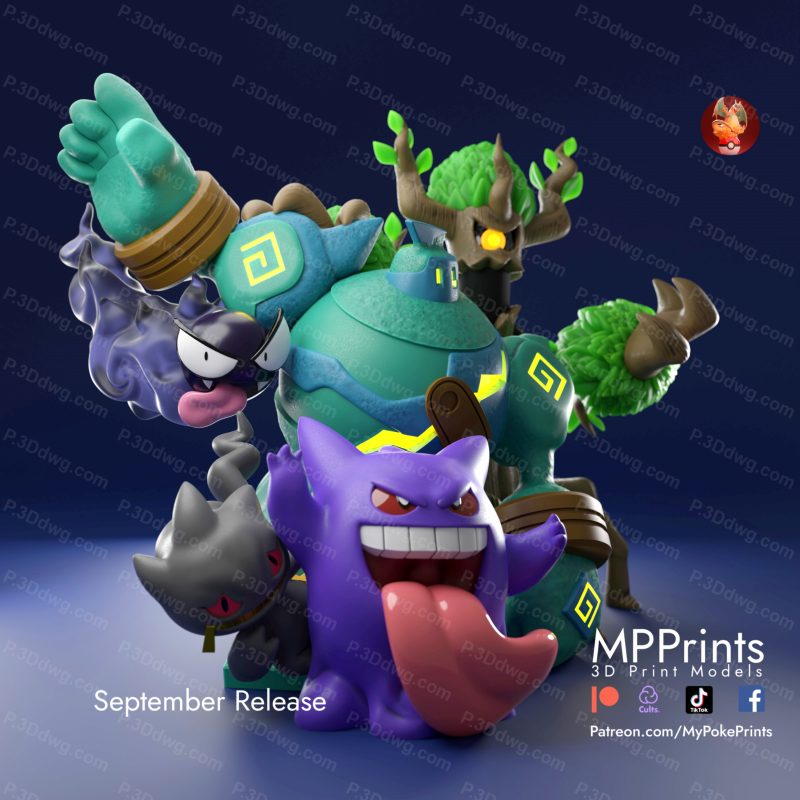 口袋妖怪 幽灵系小精灵-P站图纸收藏馆