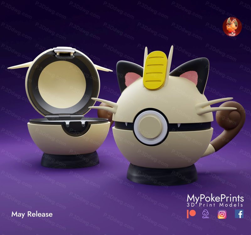 口袋妖怪 喵喵精灵球-P站图纸收藏馆