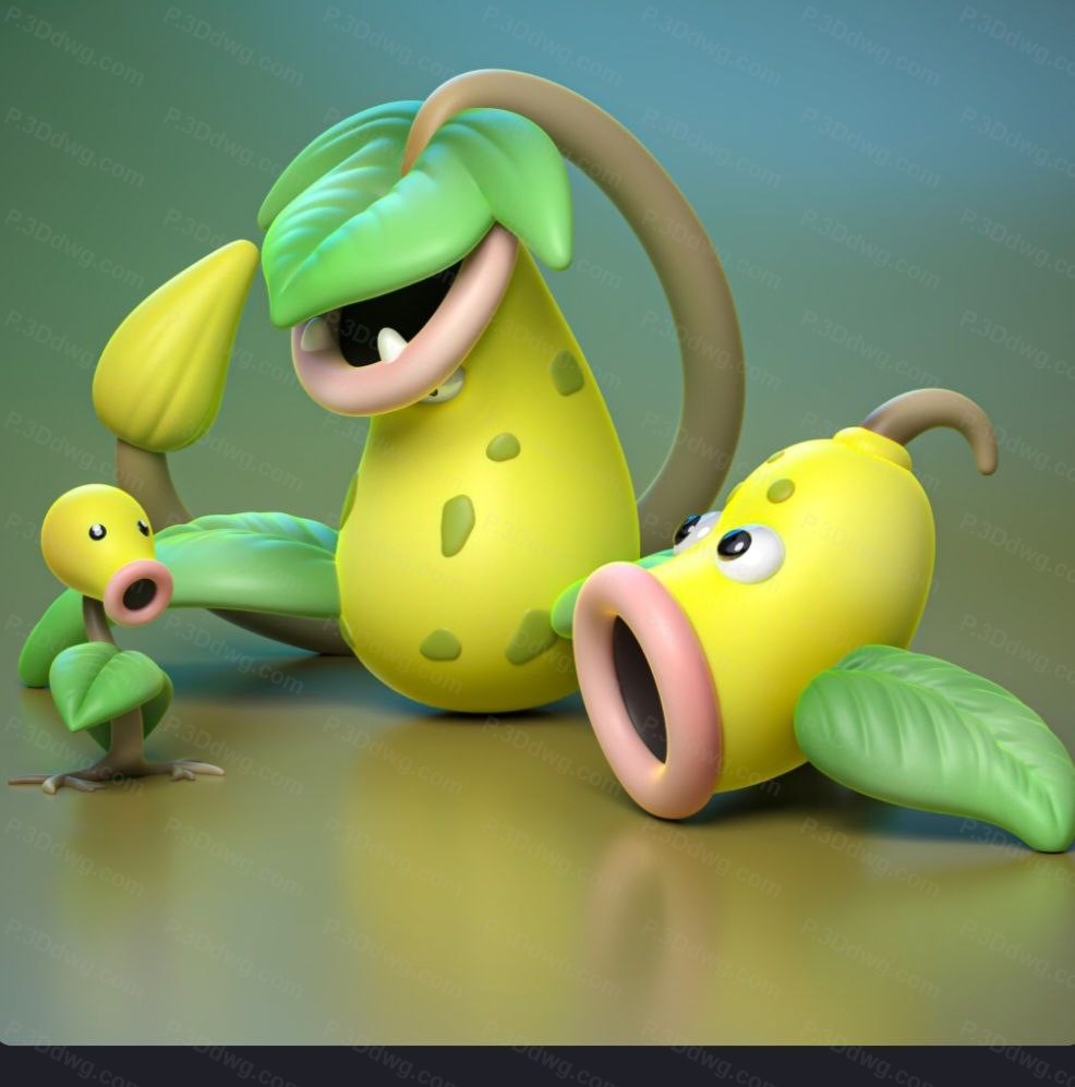 精灵宝可梦 喇叭芽 口呆花 大食花-P站图纸收藏馆