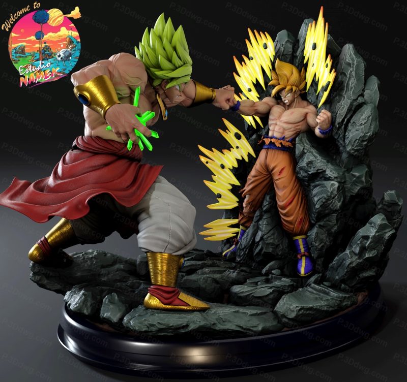 龙珠 布罗利VS悟空-P站图纸收藏馆