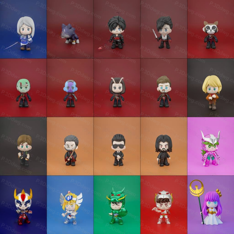 OBJ格式迷你人物合集-P站图纸收藏馆