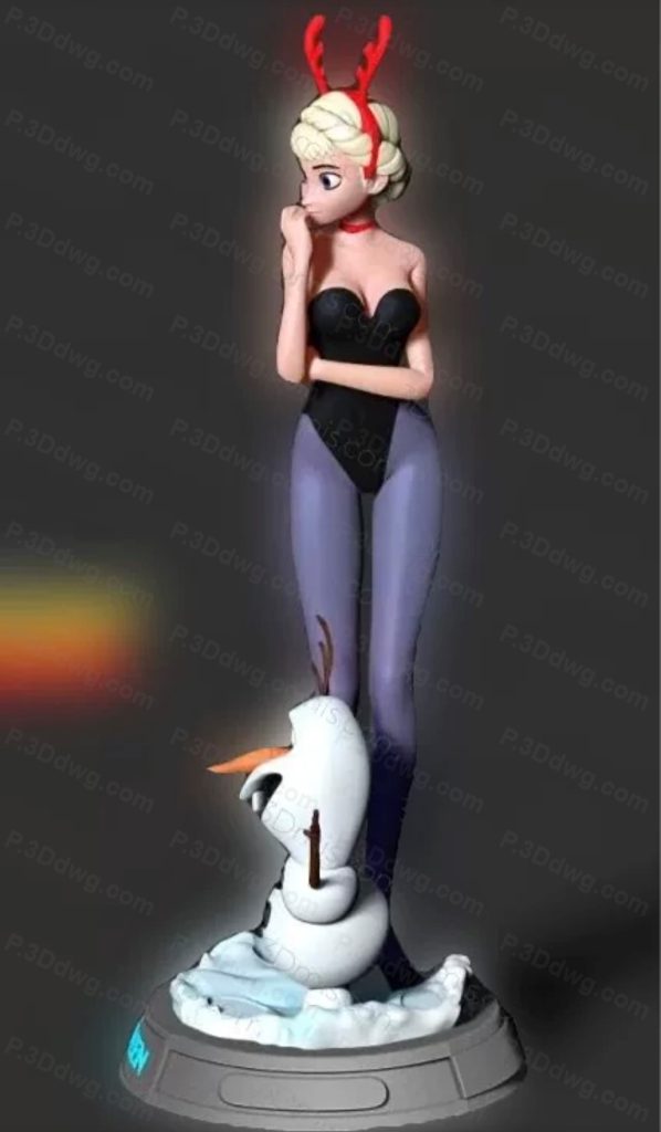 图片[1]-冰雪奇缘 艾莎和奥拉夫-P站图纸收藏馆