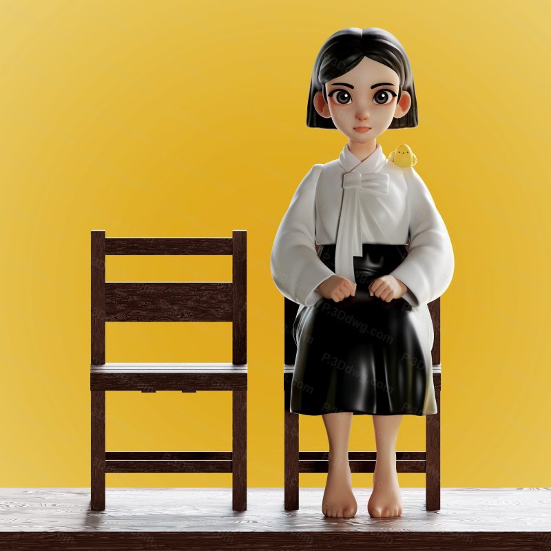 阵亡将士纪念日女孩雕像-P站图纸收藏馆