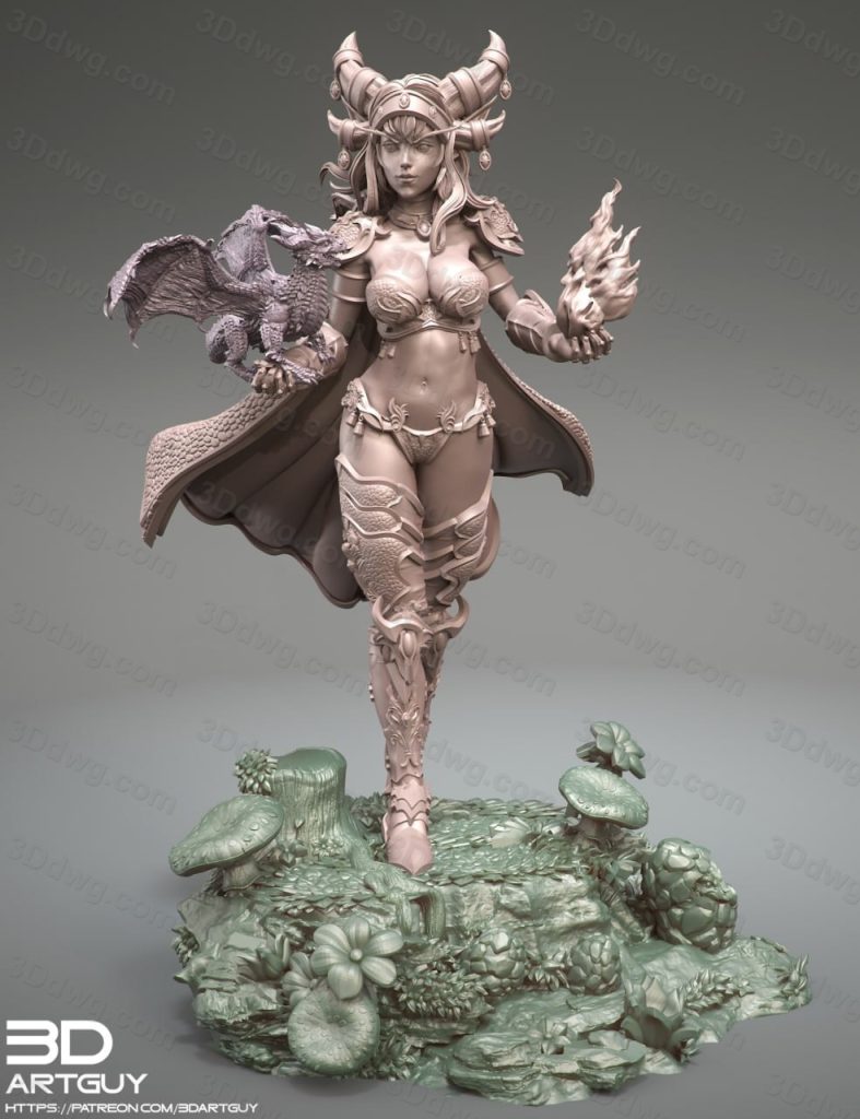 图片[3]-3DArtGuy 神龙女王-P站图纸收藏馆