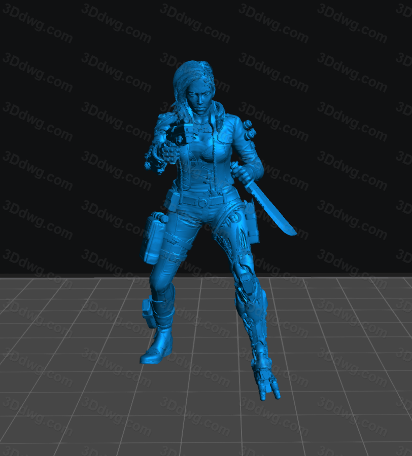 3DArtGuy 赛博朋克赏金猎手 Pose Two-P站图纸收藏馆