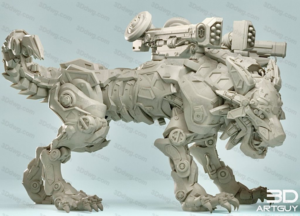 图片[2]-3DArtGuy 赛博朋克巨狼-P站图纸收藏馆