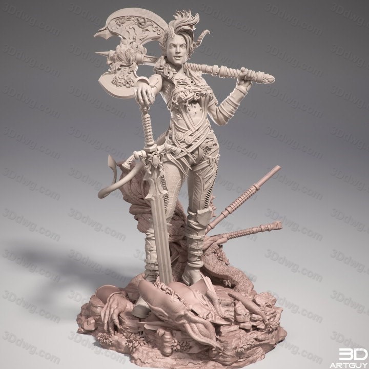 3DArtGuy Tiefling Barbarian Standing-P站图纸收藏馆