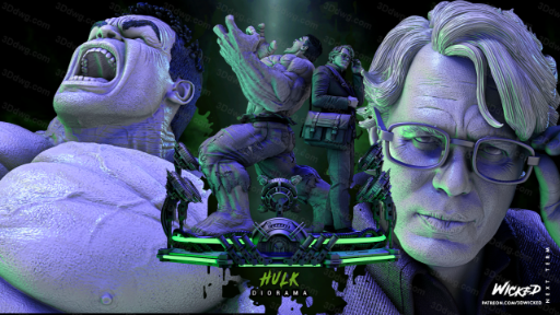 图片[2]-3DWicked 漫威 绿巨人 布鲁斯·班纳-P站图纸收藏馆