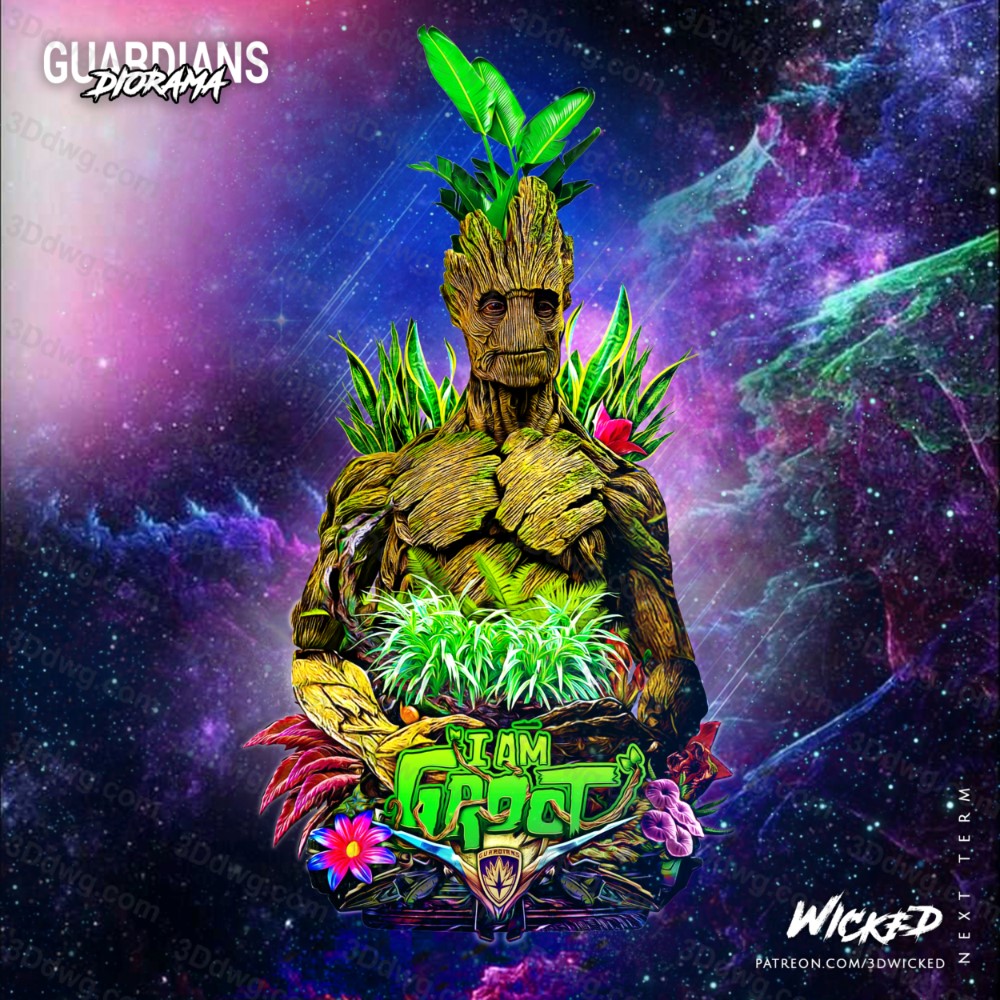 图片[1]-3DWicked 漫威 银河护卫队 树人格鲁特-P站图纸收藏馆