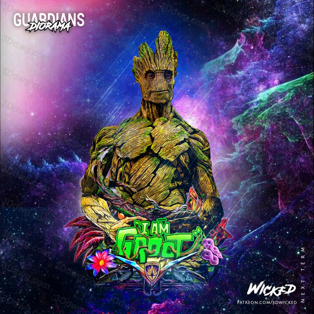 图片[2]-3DWicked 漫威 银河护卫队 树人格鲁特-P站图纸收藏馆