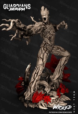 图片[5]-3DWicked 漫威 银河护卫队 树人格鲁特-P站图纸收藏馆