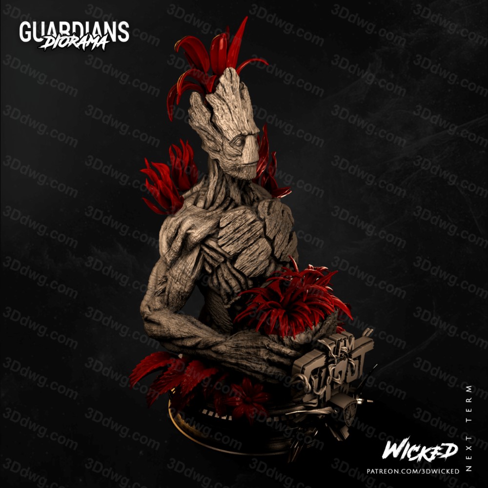 图片[4]-3DWicked 漫威 银河护卫队 树人格鲁特-P站图纸收藏馆