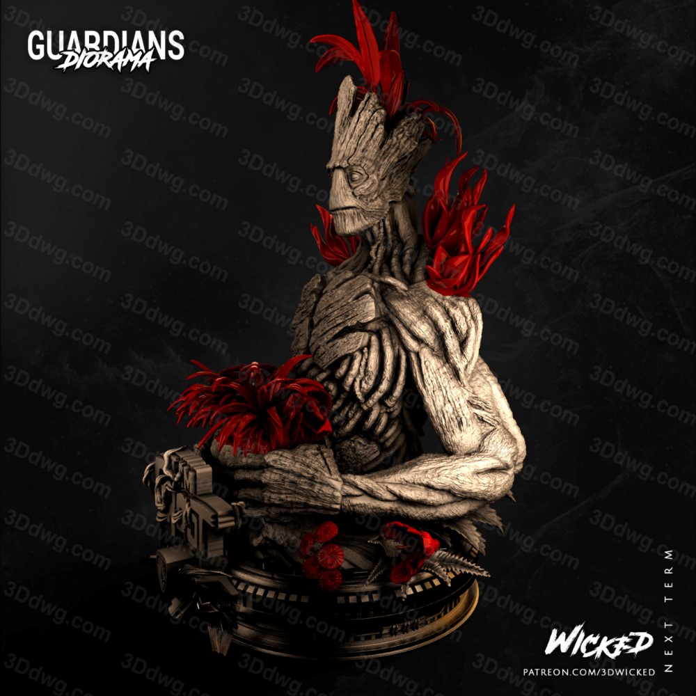 图片[5]-3DWicked 漫威 银河护卫队 树人格鲁特-P站图纸收藏馆