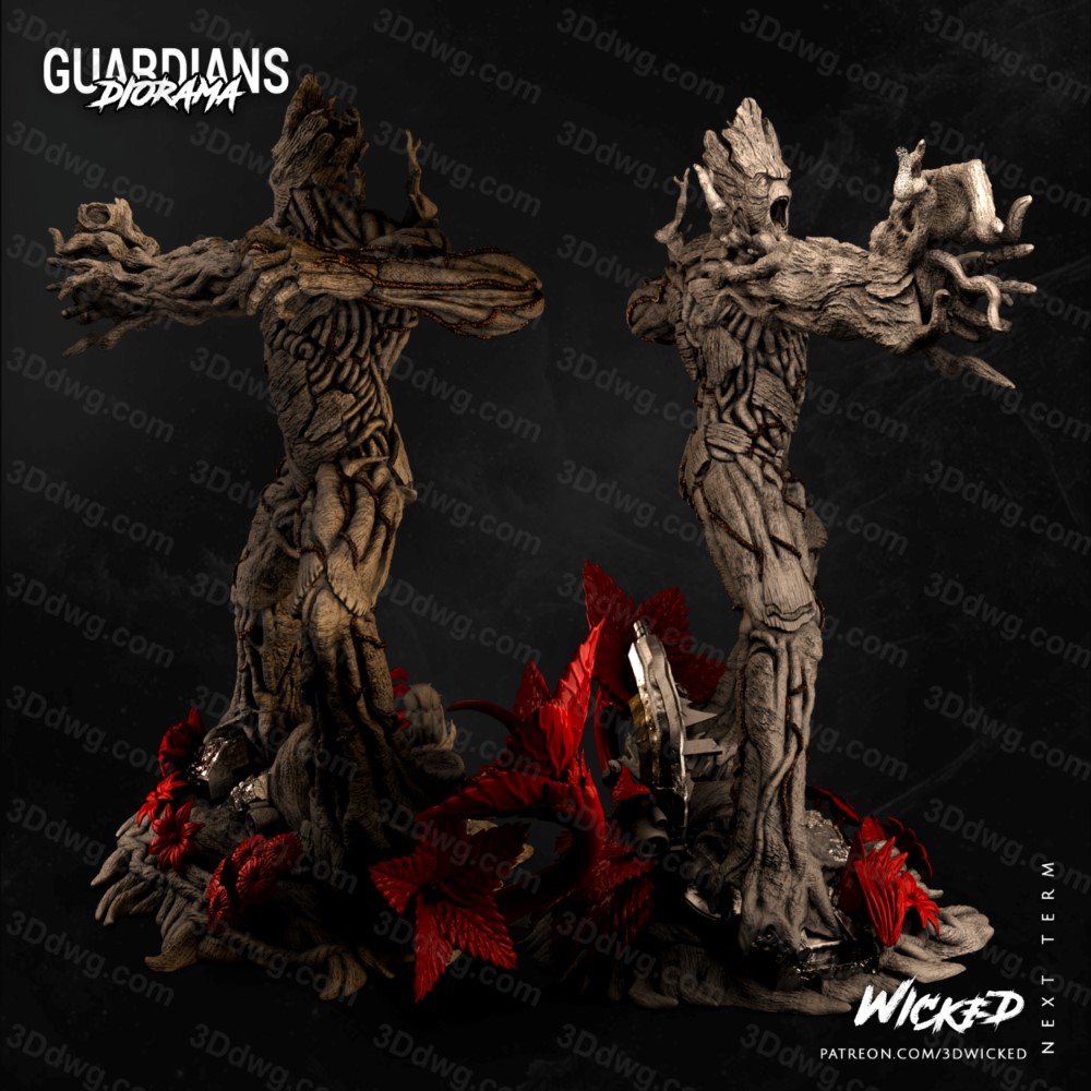 图片[4]-3DWicked 漫威 银河护卫队 树人格鲁特-P站图纸收藏馆