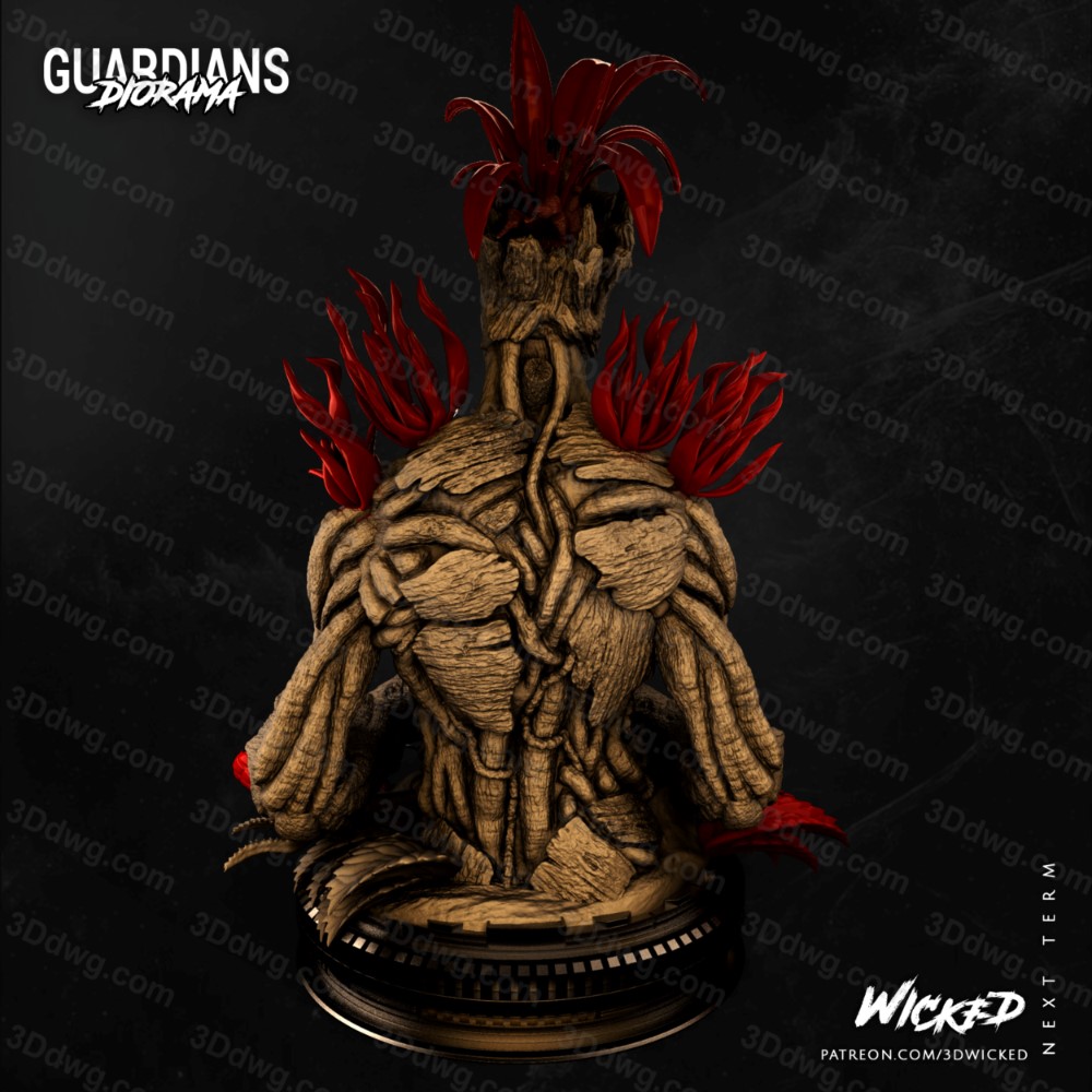 图片[6]-3DWicked 漫威 银河护卫队 树人格鲁特-P站图纸收藏馆