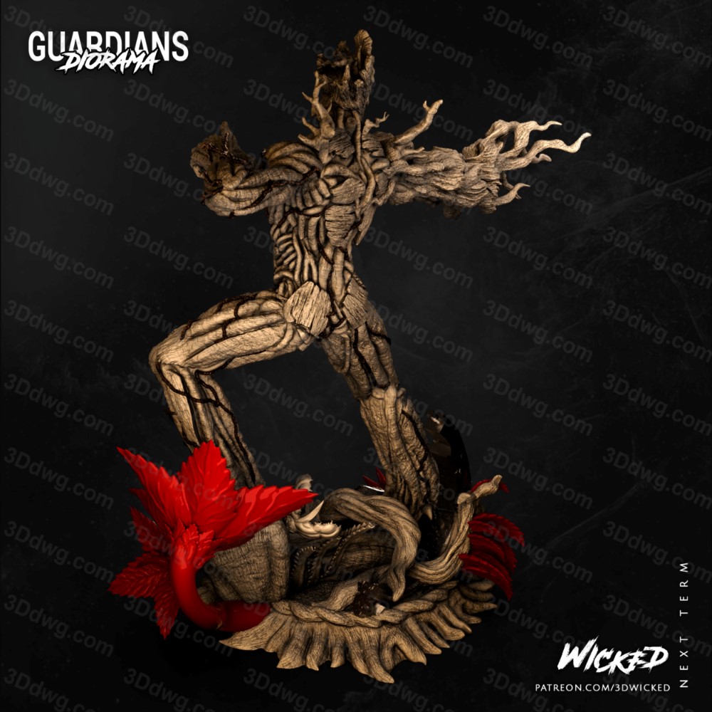 图片[6]-3DWicked 漫威 银河护卫队 树人格鲁特-P站图纸收藏馆