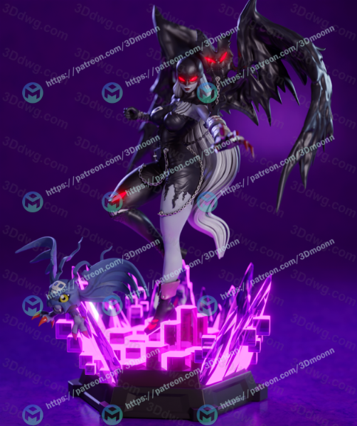 3Dmoonn 数码宝贝 女恶魔兽-P站图纸收藏馆