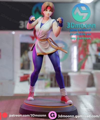 3Dmoonn KOF 拳皇 坂崎由莉-P站图纸收藏馆