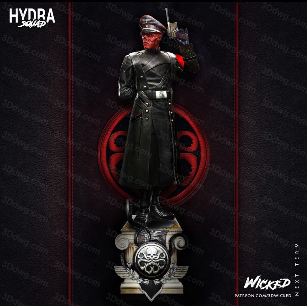 3DWicked 漫威 美国队长 红骷髅-P站图纸收藏馆