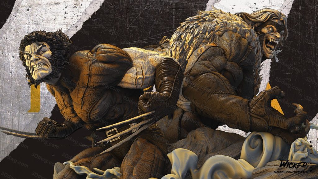 图片[2]-3DWicked 漫威 剑齿虎和金刚狼-P站图纸收藏馆