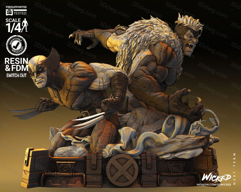 图片[3]-3DWicked 漫威 剑齿虎和金刚狼-P站图纸收藏馆