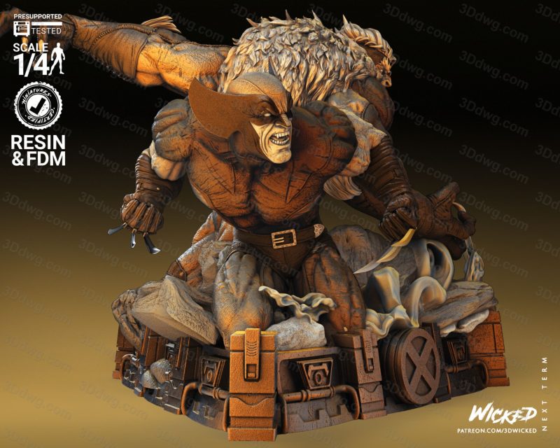 3DWicked 漫威 剑齿虎和金刚狼-P站图纸收藏馆