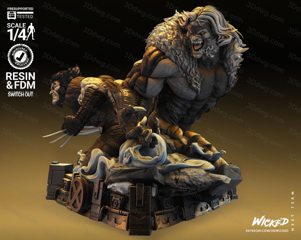 图片[4]-3DWicked 漫威 剑齿虎和金刚狼-P站图纸收藏馆