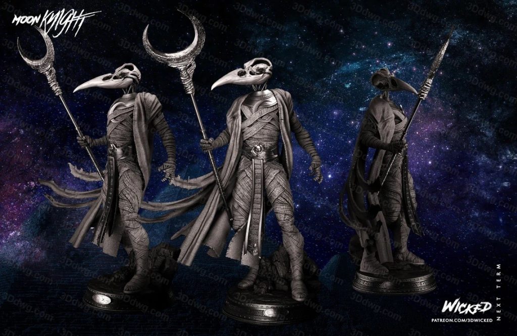3DWicked 漫威 月光骑士 孔苏-P站图纸收藏馆
