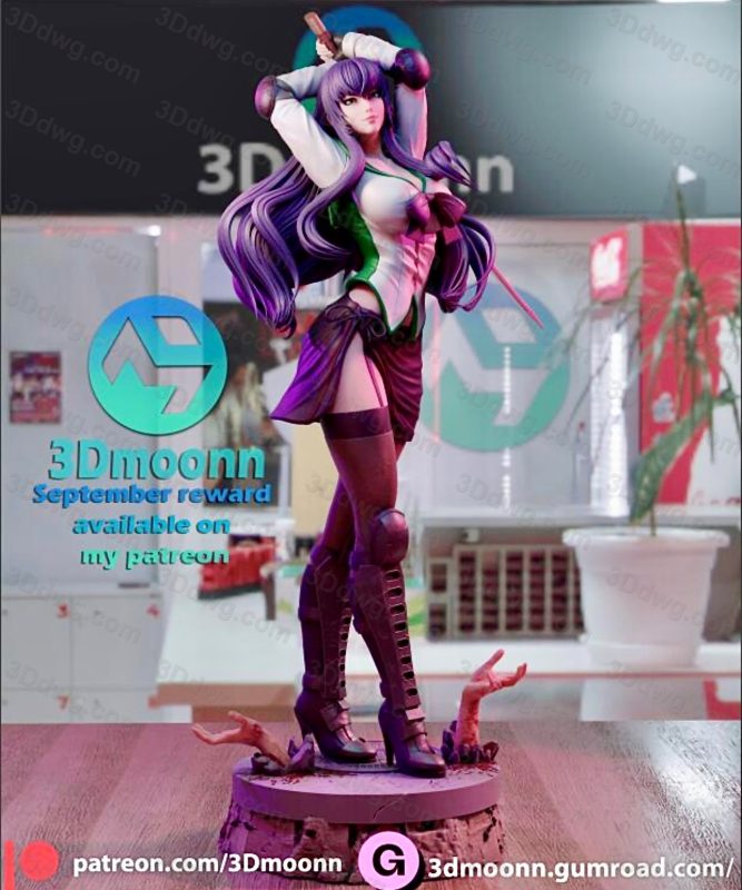 3Dmoonn 学园默示录 毒岛冴子-P站图纸收藏馆