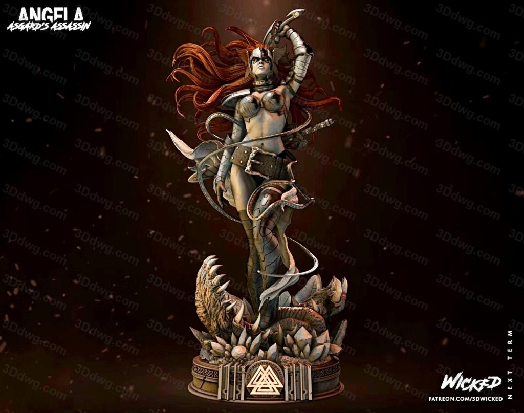 3DWicked 漫威 仙宫刺客 安吉拉-P站图纸收藏馆