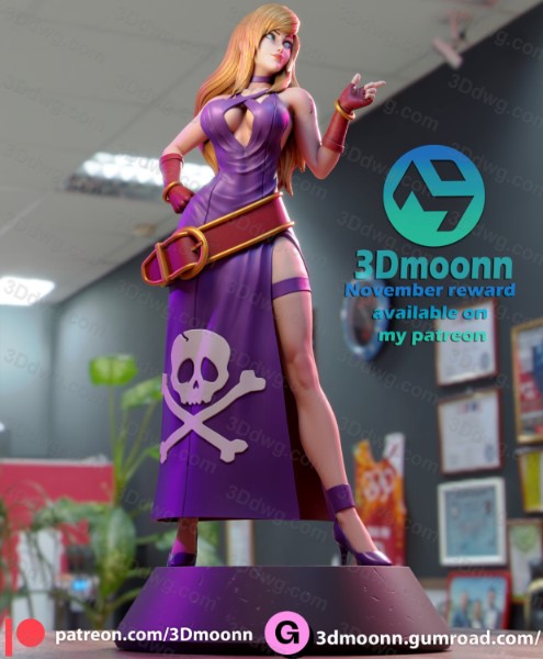 图片[2]-3Dmoonn KOF 拳皇珍妮特-P站图纸收藏馆