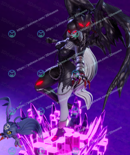 图片[3]-3Dmoonn 数码宝贝 女恶魔兽-P站图纸收藏馆