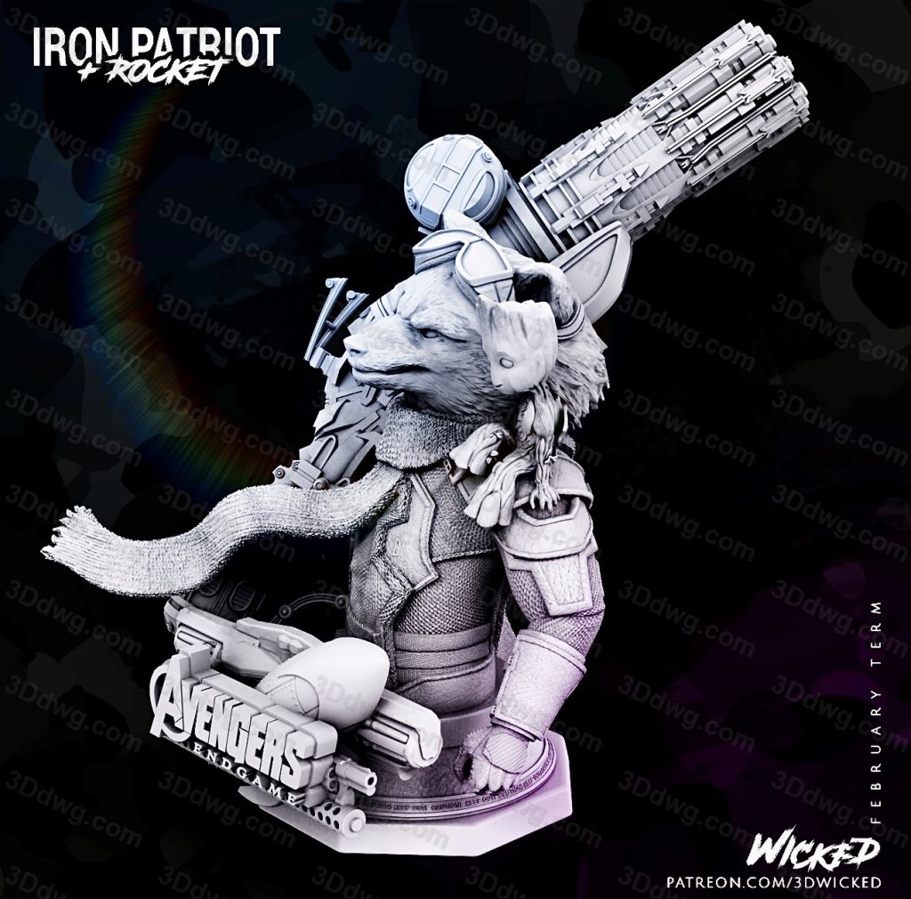 图片[3]-3DWicked 漫威 银河护卫队 火箭浣熊-P站图纸收藏馆