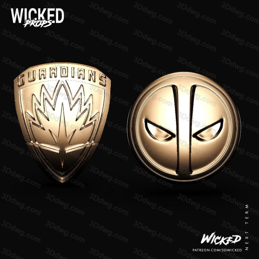 3DWicked 漫威 死侍 监护人徽章-P站图纸收藏馆