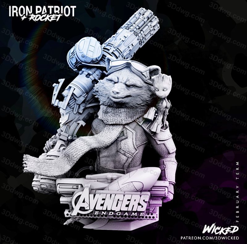 3DWicked 漫威 银河护卫队 火箭浣熊-P站图纸收藏馆