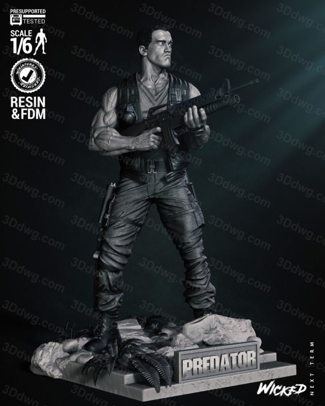 3DWicked 漫威 铁血战士 达奇-P站图纸收藏馆